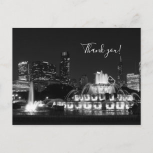 Chicago Grant Park Grayscale Thank You Postcard