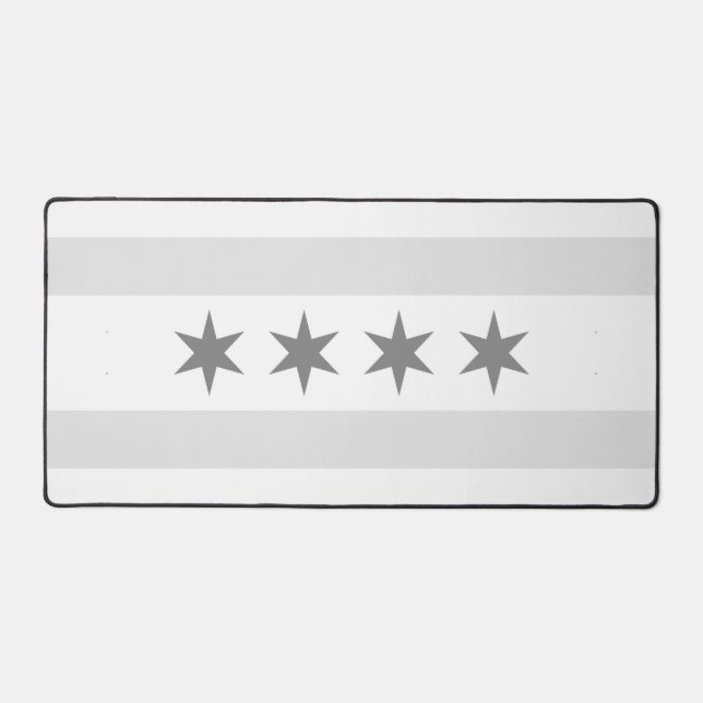 Chicago Gray and White flag Desk Mat (Front)