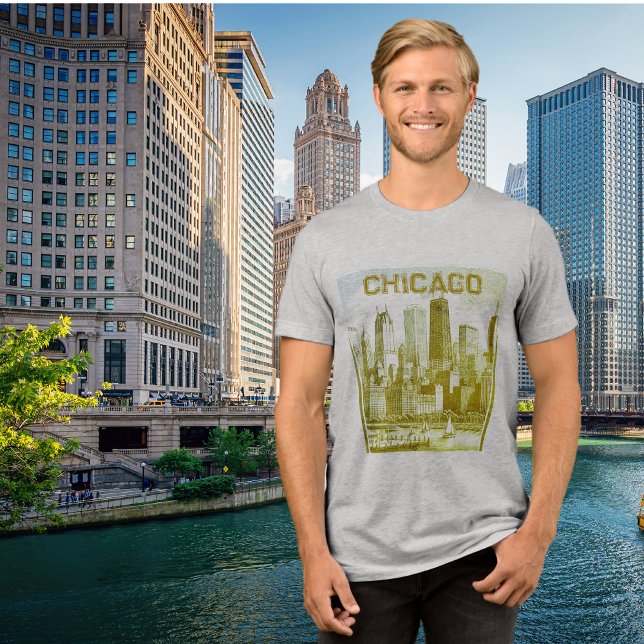 CHICAGO Green Graphic T-Shirt  Tri-Blend Shirt (Creator Uploaded)