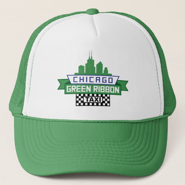 Chicago Green Ribbon Taxi Logo - Fan Art  Trucker Hat (Front)