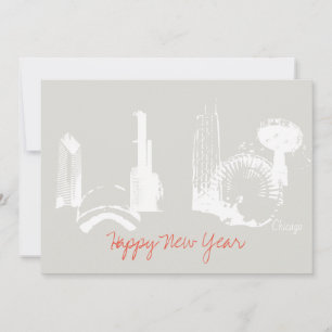 Chicago Happy New Year Greeting card