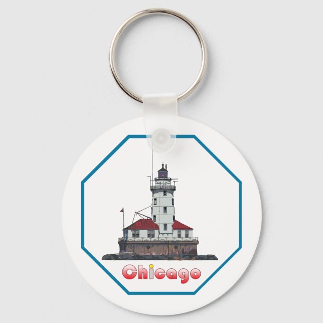Chicago Harbour Light Key Ring (Front)