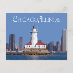 Chicago Harbour Lighthouse, Chicago Illinois USA Postcard