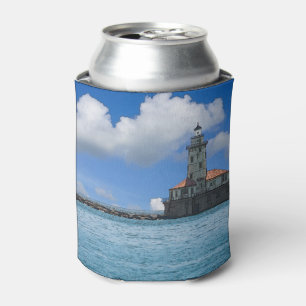 Chicago Harbour Lighthouse Painterly Can Cooler