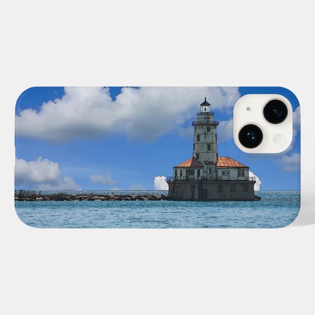 Chicago Harbour Lighthouse Painterly Case-Mate iPh iPhone Case (Back (Horizontal))