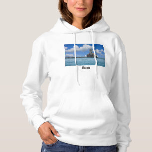 Chicago Harbour Lighthouse Painterly Hoodie