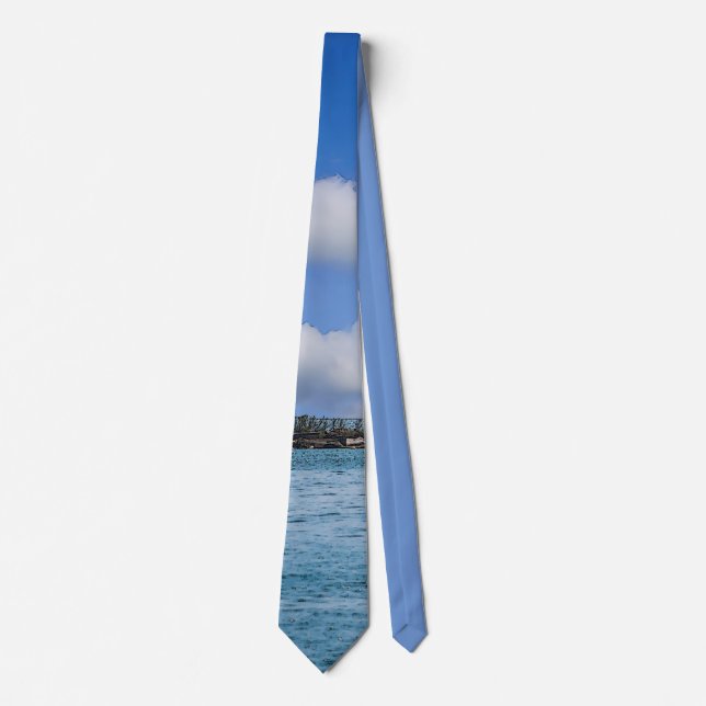 Chicago Harbour Lighthouse Painterly Neck Tie (Front)