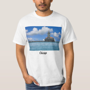 Chicago Harbour Lighthouse Painterly T-Shirt