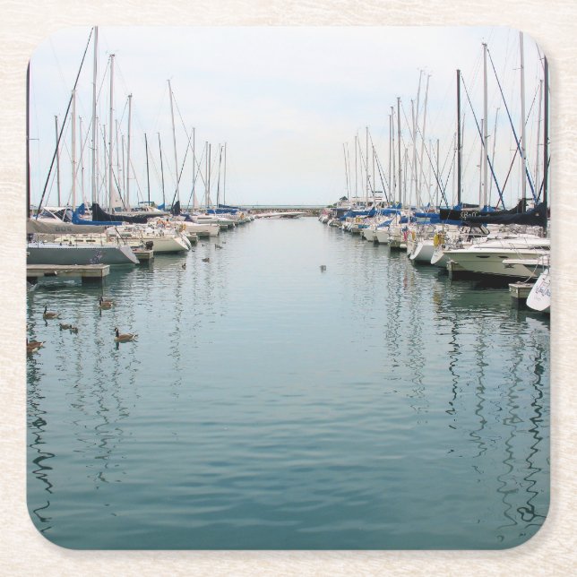 Chicago Harbour - Sailboat - Coasters (Front)