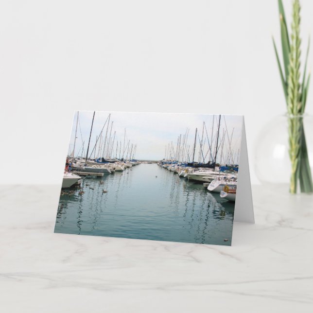 Chicago Harbour - Sailboat Greeting Card (Front)