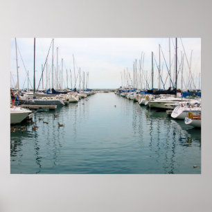 Chicago Harbour - Sailboats at Rest Poster