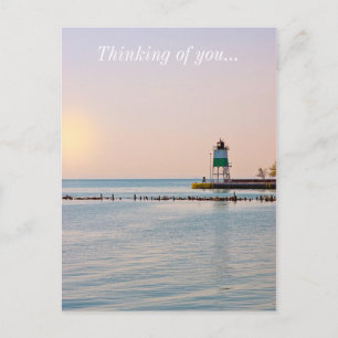 Chicago Harbour Southeast Lighthouse Thinking Of U Postcard