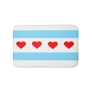 Chicago Heart Flag Bath Mat