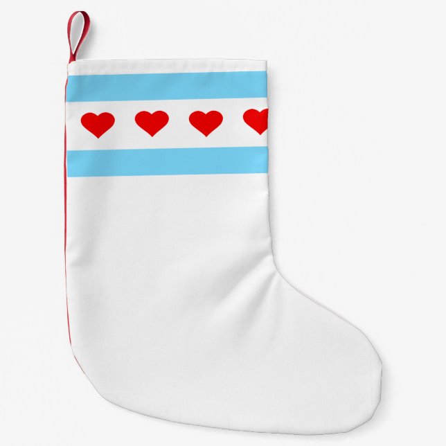Chicago Heart Flag Christmas Stocking (Front)