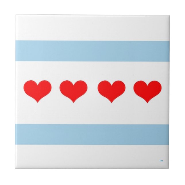 Chicago Heart Flag Tile (Front)