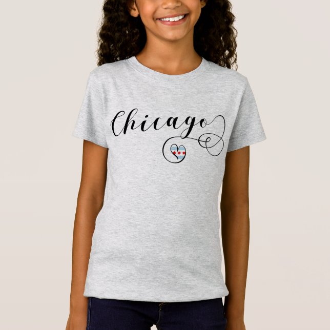 Chicago Heart Tee Shirt, Illinois (Front)