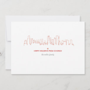 Chicago Holiday Skyline - With matching envelope