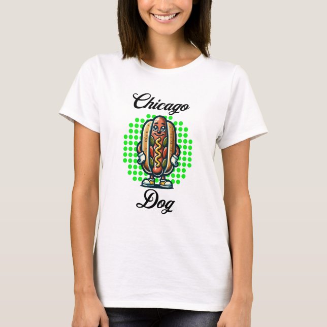 Chicago Hot dog Retro Pop Art T-Shirt (Front)