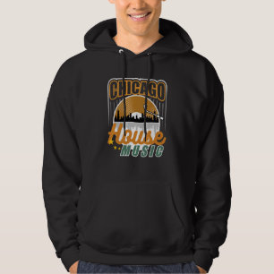 Chicago House Music Vinyl Dj Raver Flag Skyline Ap Hoodie