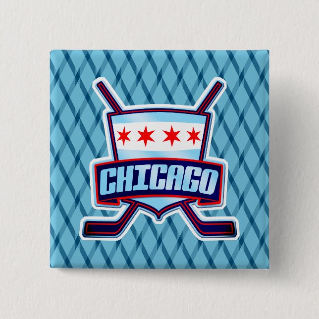 Chicago Ice Hockey Flag 15 Cm Square Badge (Front)