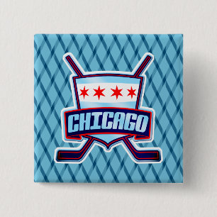Chicago Ice Hockey Flag 15 Cm Square Badge