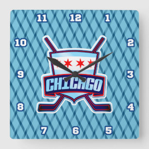 Chicago Ice Hockey Flag Wall Clock