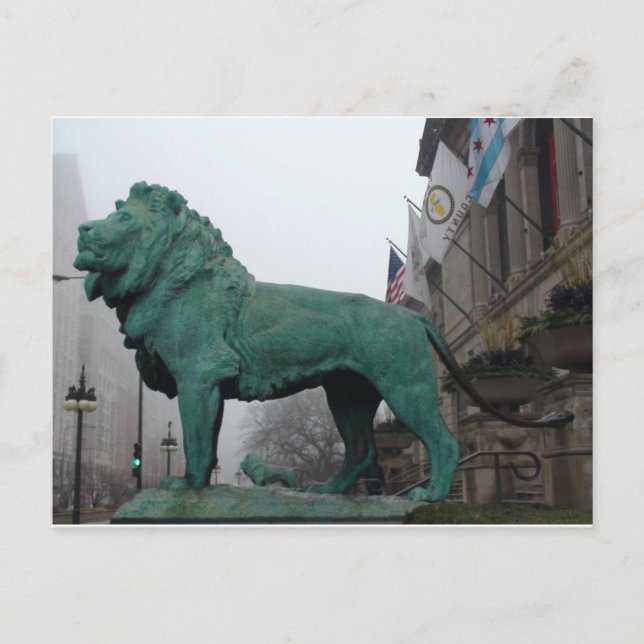 Chicago Icons, Art Institute Lion Postcard (Front)