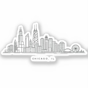 Chicago IL Cityscape Illustration