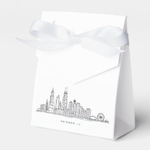 Chicago IL Cityscape Illustration Favour Box