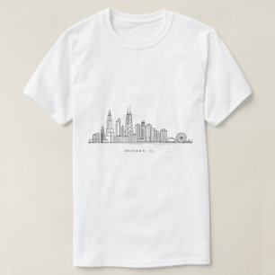 Chicago IL Cityscape Illustration T-Shirt