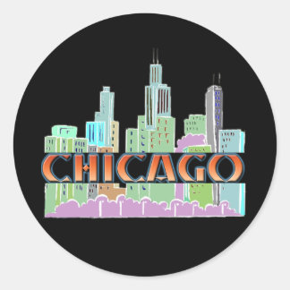 Chicago IL Classic Round Sticker