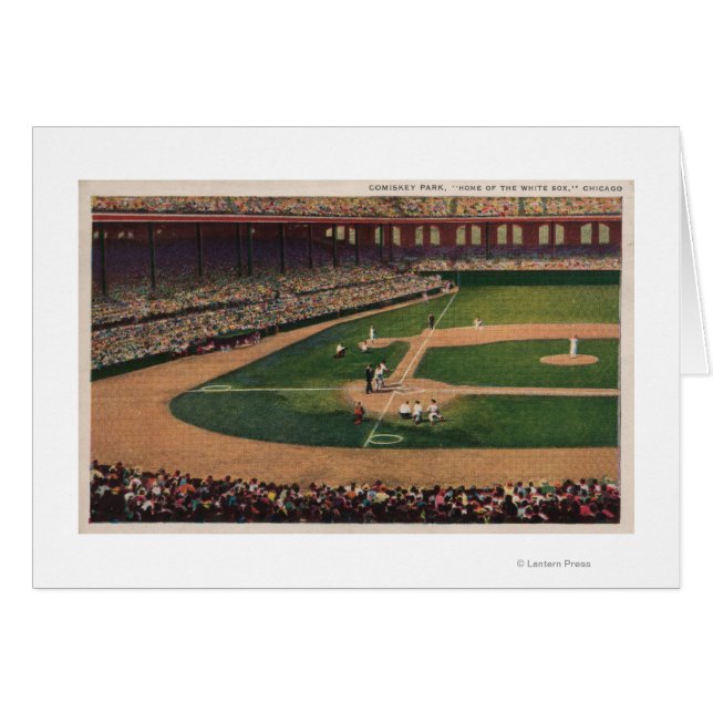 Chicago, IL - Comiskey Park, Home Plate, Basebal (Front Horizontal)