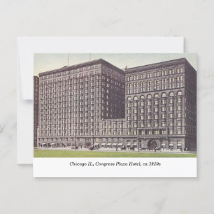 Chicago IL, Congress Plaza Hotel, c1910s vintage Postcard