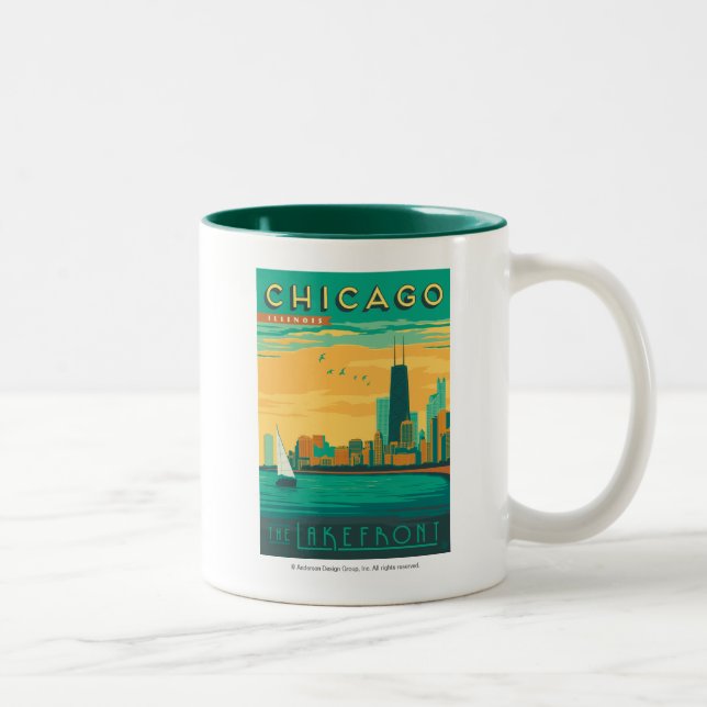 Chicago, IL - Enjoy the Lakefront Two-Tone Coffee Mug (Right)