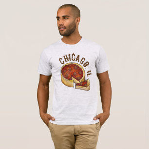 Chicago IL Illinois Deep Dish Pepperoni Pizza Food T-Shirt