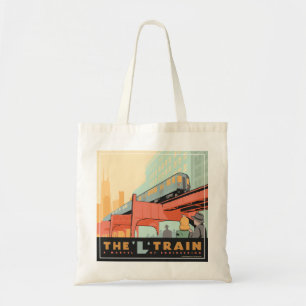 Chicago, IL - 'L' Train Tote Bag