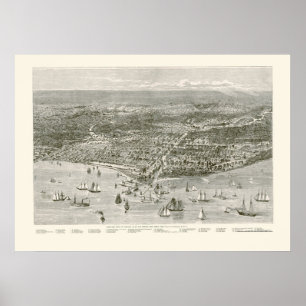 Chicago, IL Panoramic Map - 1871 Poster