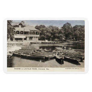 Chicago IL, Scene in Lincoln Park, Vintage 1908 Magnet