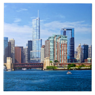 Chicago IL - View From Lake Michigan Tile