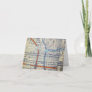 Chicago, IL Vintage Map Card