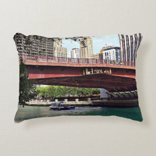 Chicago IL - Water Taxi Under Columbus Dr Bridge Decorative Cushion