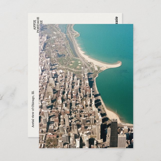 Chicago, Ill. Aerial View Postcard (Front/Back)