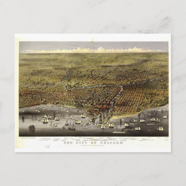 Chicago Illinois, 1874 Postcard (Front)