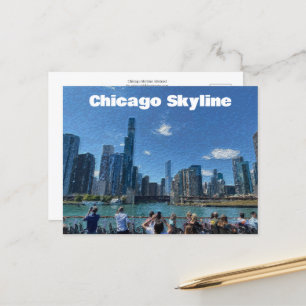 Chicago, Illinois Abstract Skyline Postcard