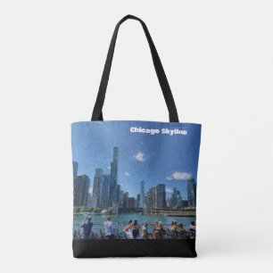 Chicago, Illinois Abstract Skyline Tote Bag