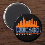 Chicago Illinois Beatiful Skyline Magnet<br><div class="desc">Design in Honor of the Skyline of the Beautiful City of Chicago in the state of Illinois. Chicago,  on Illinois' Lake Michigan,  is among the largest cities in the US.</div>
