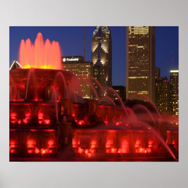 Chicago, Illinois, Buckingham Fountain Poster (Front)