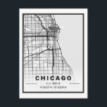 Chicago Illinois Carolina USA Travel City Map Postcard<br><div class="desc">For more city map postcards check out my collection here: https://www.zazzle.com/collections/city_map_postcards-119508204012136148?rf=238930530889665547</div>