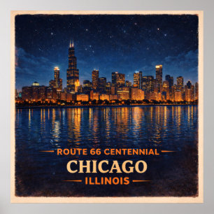 Chicago Illinois Centennial Start of the Trail Poster