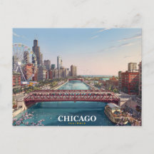 Chicago Illinois | Chicago River Skyline Souvenir